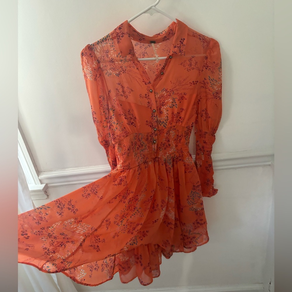 Free People orange dress size XS - Picture 9 of 11